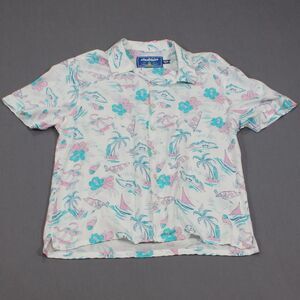 CHUBBIES All Over Print  Shirt Mens Multicolor Summer Woven Hawaiian Beach Sz M